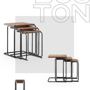 Boston Nesting Table (American Walnut - Black)